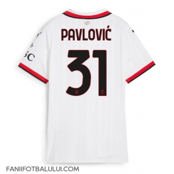 AC Milan Strahinja Pavlovic #31 Tricou Fotbal Replică 2024-25 Femei Deplasare